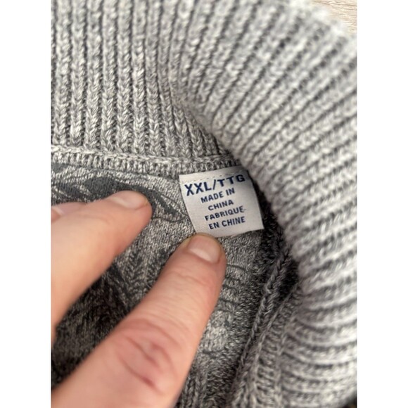 Tommy Bahama Cable Knit Sweater Gray Zip Neck Long Sleeve Preppy Grandpa Men Xxl - Picture 4 of 7